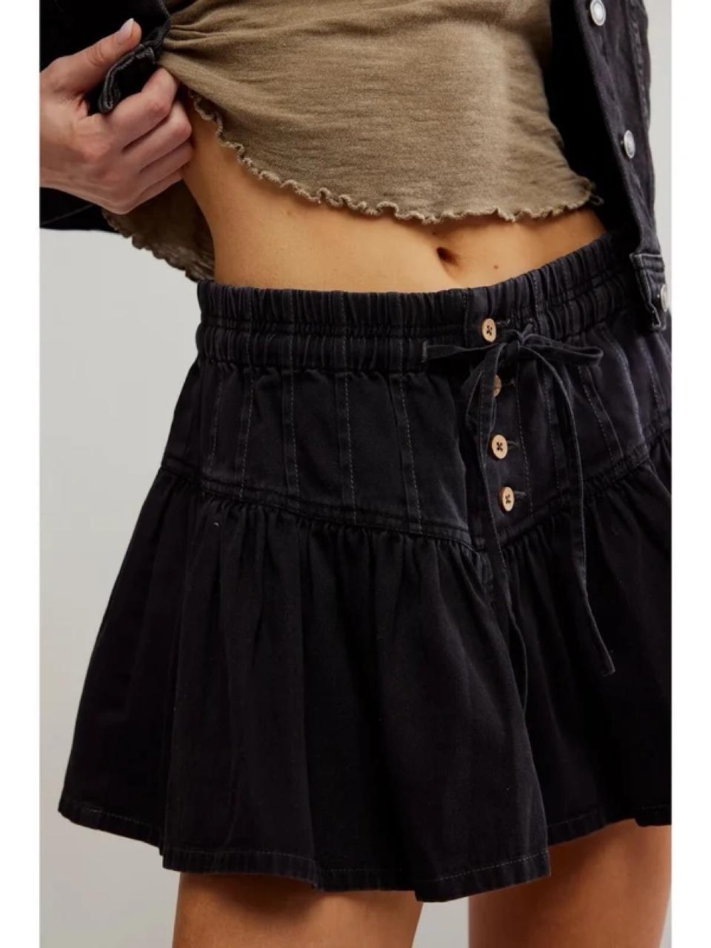 Free People Black Mini Skirt